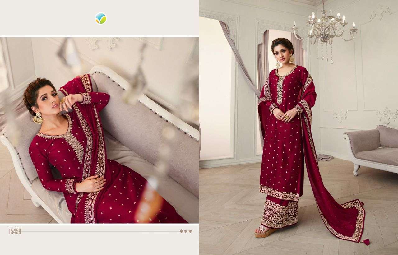 Vinay kaseesh shaheen hit list series 15452-15458 silk georgette suit 