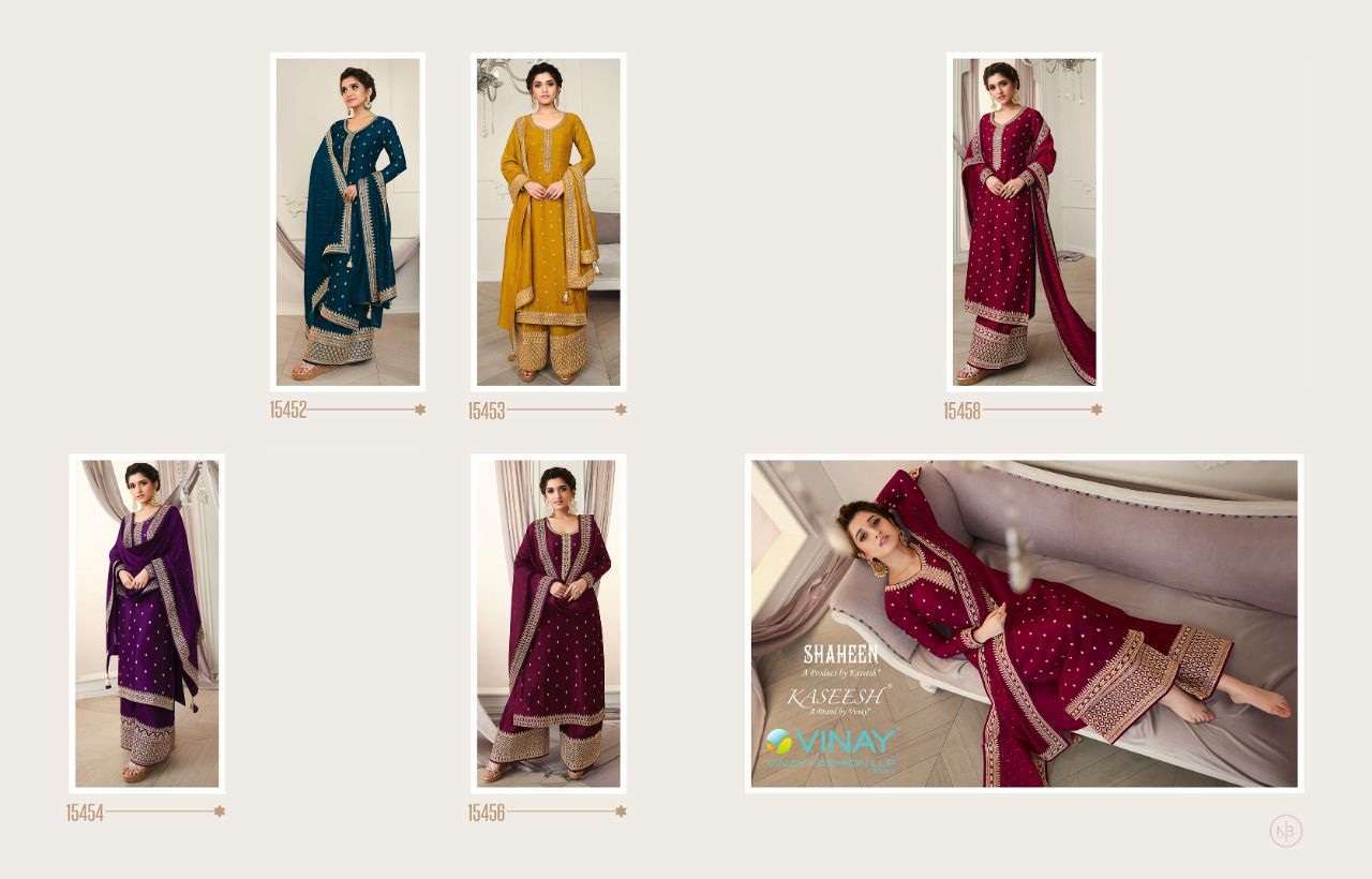 Vinay kaseesh shaheen hit list series 15452-15458 silk georgette suit 