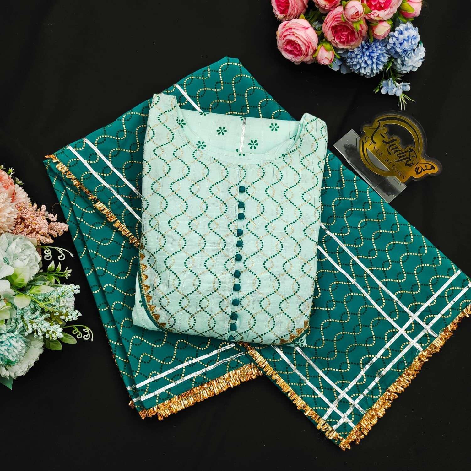 X-LADY GOLD CATALOGUE VOL-2 DESIGNER COTTON LUREX KURTI WITH DUPATTA 