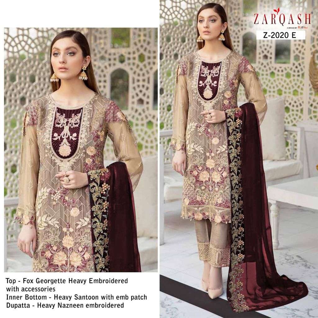 ZARQASH RAMSHA COLORS Z-2020 DESIGNER FAUX GEORGETTE SUIT 