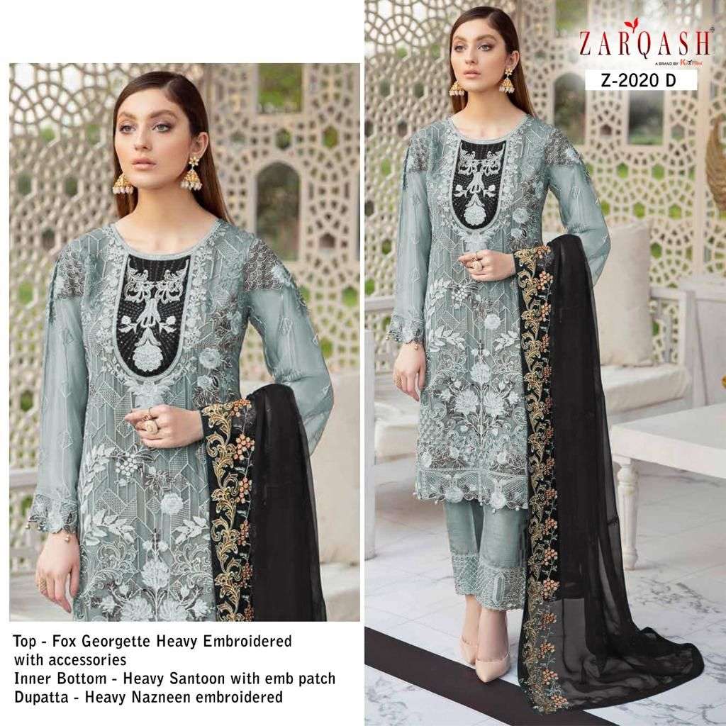 ZARQASH RAMSHA COLORS Z-2020 DESIGNER FAUX GEORGETTE SUIT 