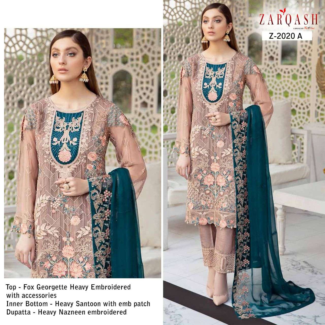 ZARQASH RAMSHA COLORS Z-2020 DESIGNER FAUX GEORGETTE SUIT 