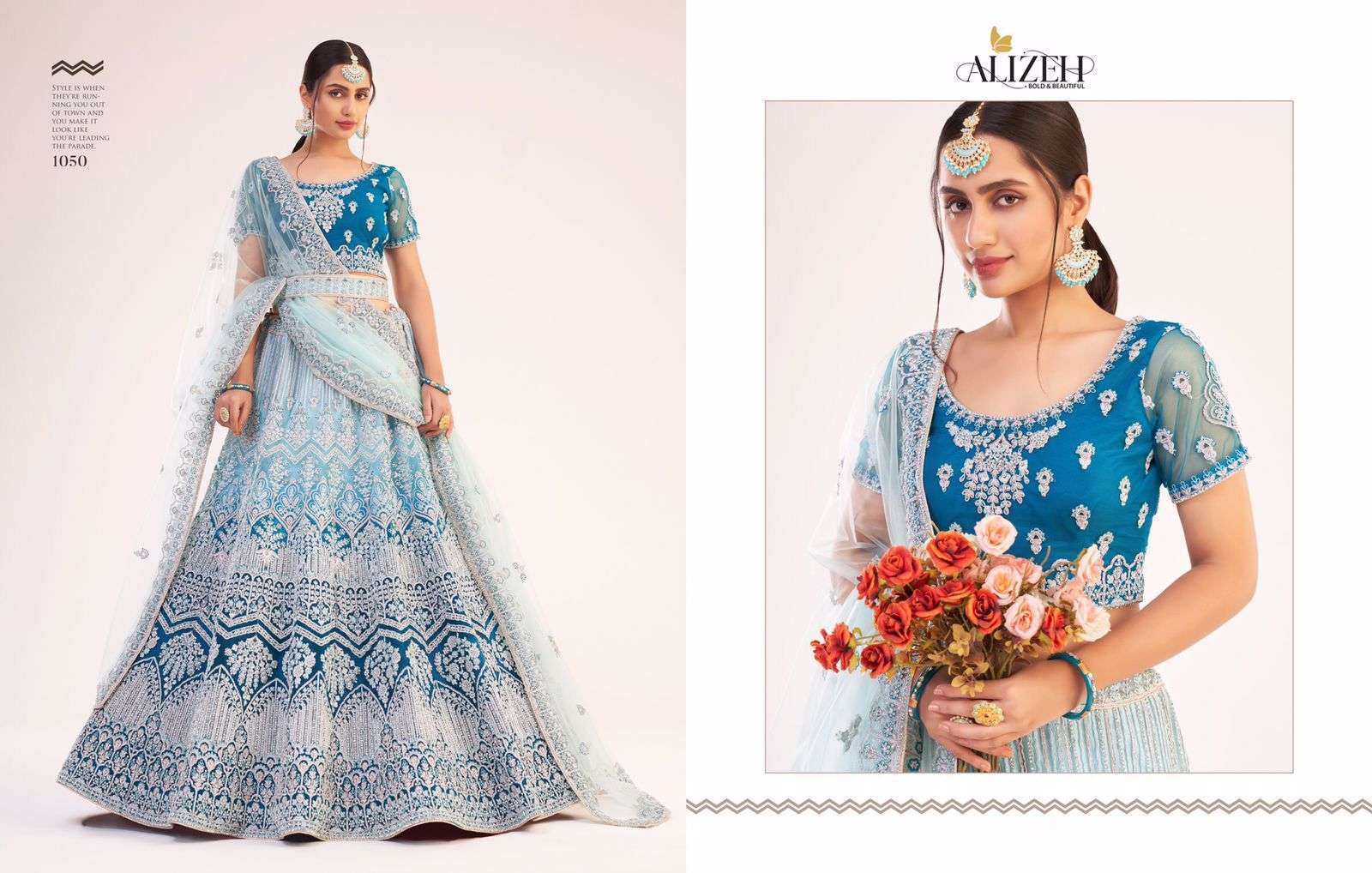 alizeh bridal heritage premium series 1047-1059 butterfly net lehenga