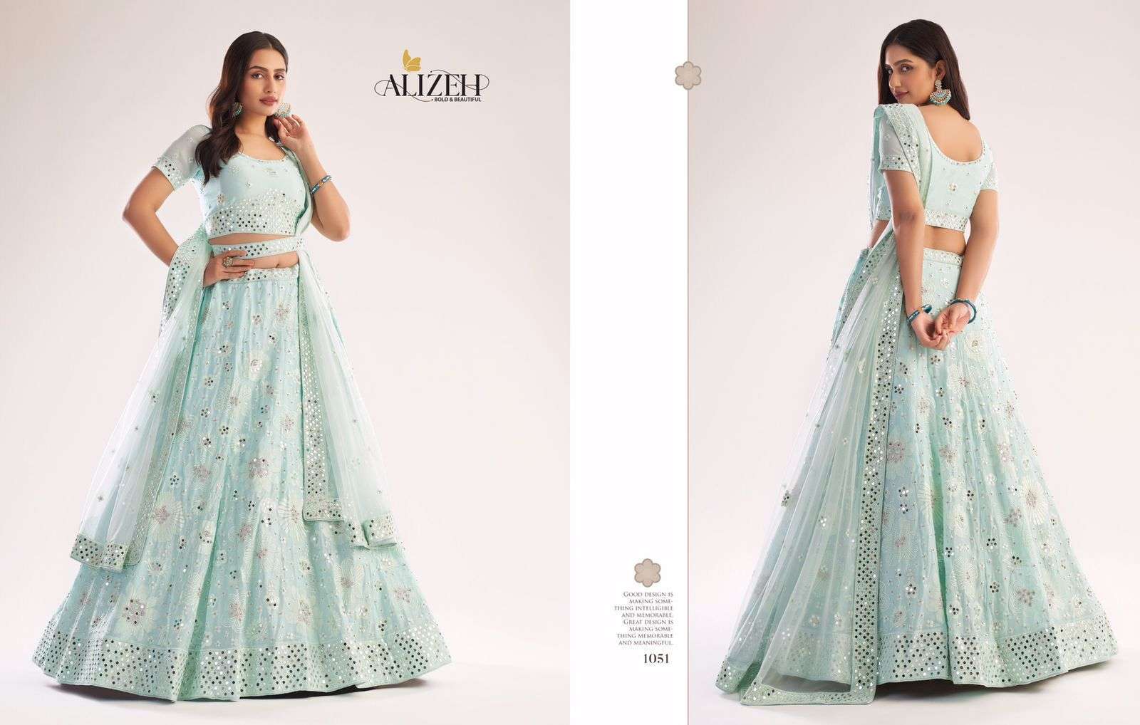 alizeh bridal heritage premium series 1047-1059 butterfly net lehenga