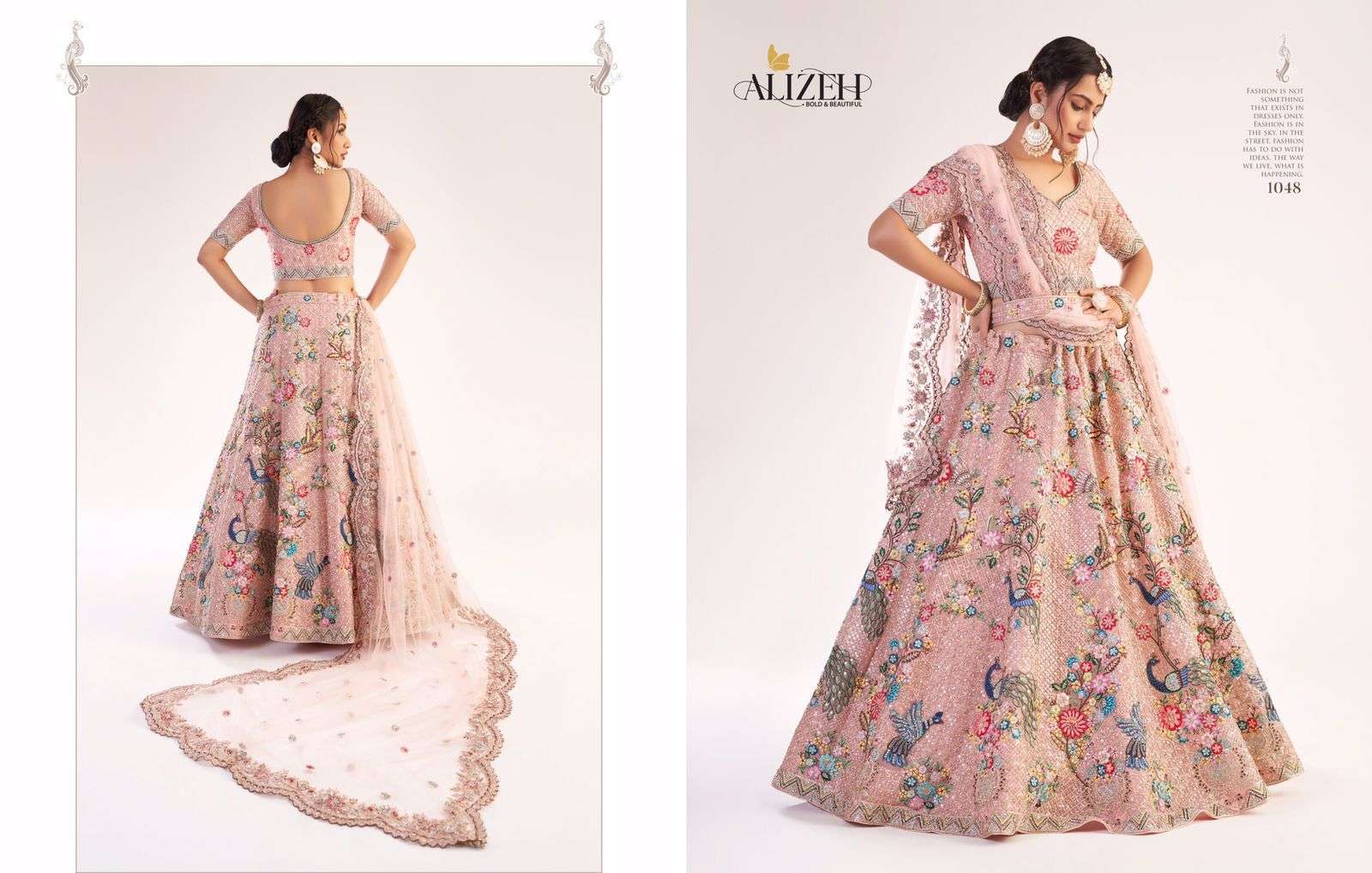 alizeh bridal heritage premium series 1047-1059 butterfly net lehenga