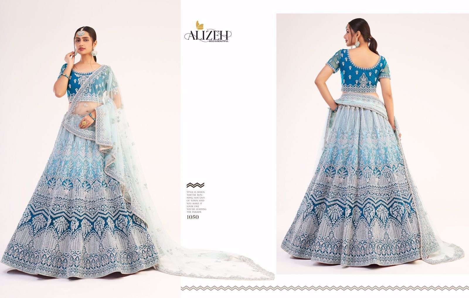 alizeh bridal heritage premium series 1047-1059 butterfly net lehenga