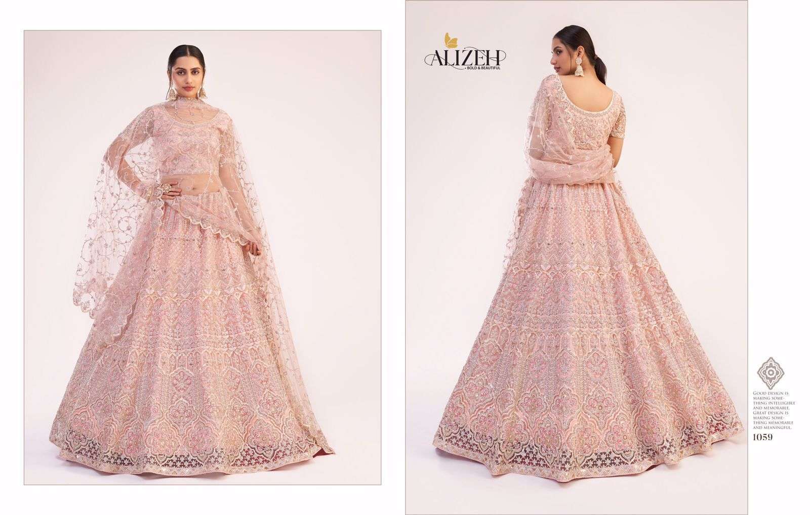 alizeh bridal heritage premium series 1047-1059 butterfly net lehenga