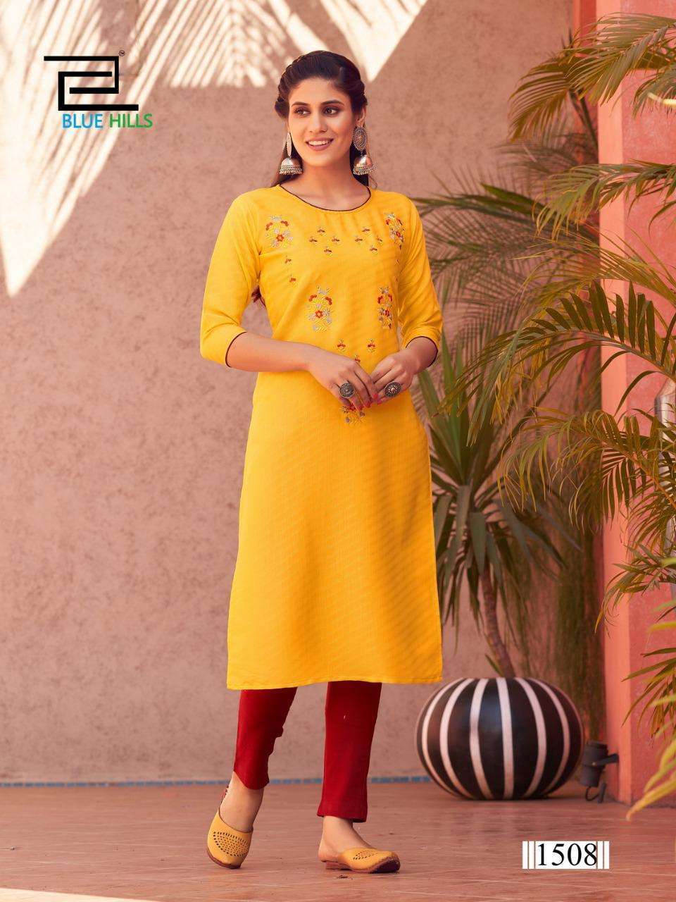 blue hills colorbar vol 15 series 1501-1508 rayon dobby kurti