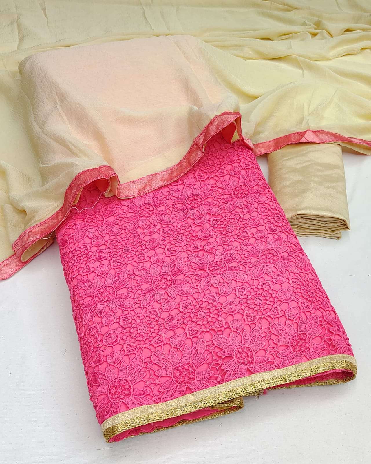 BT-07 NAVRATRI SPECIAL DESIGNER GEORGETTE CROCHET SIFFLY WORK NON CATALOG SUIT 