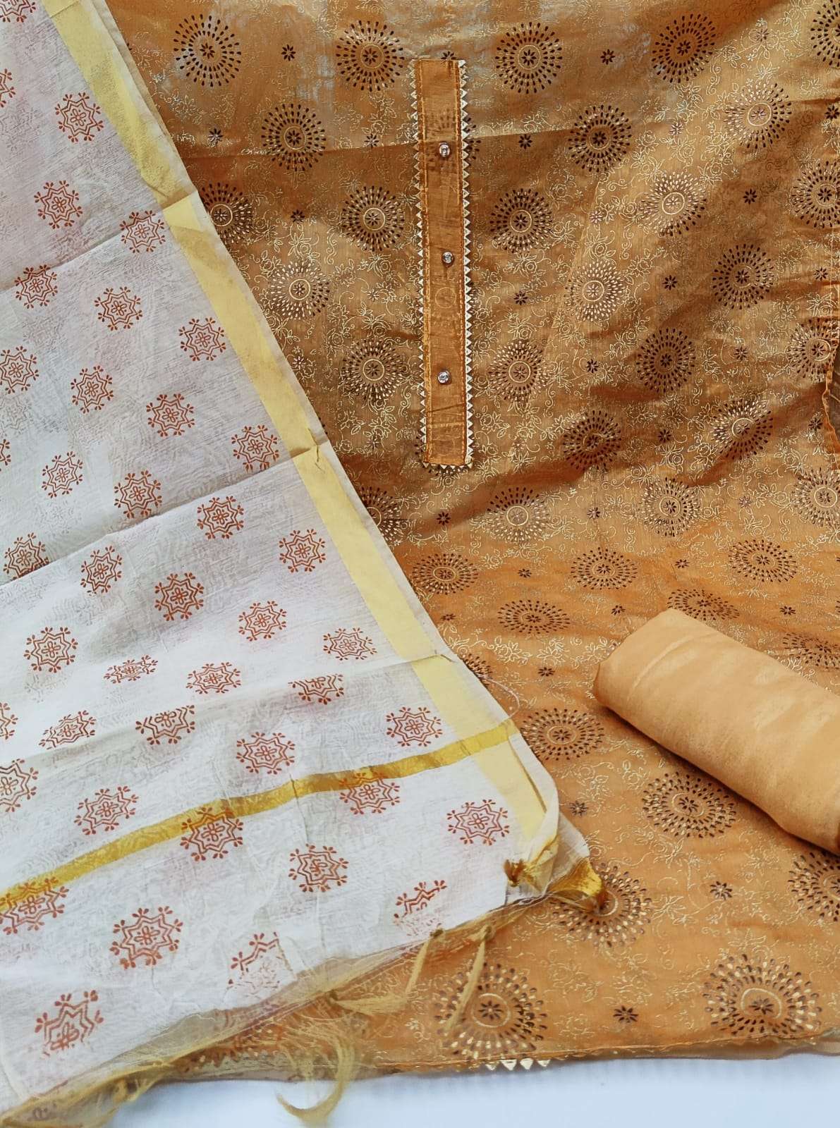 BT-15 DESIGNER CHANDERI WITH FOIL WORK NON CATALOG SUIT 