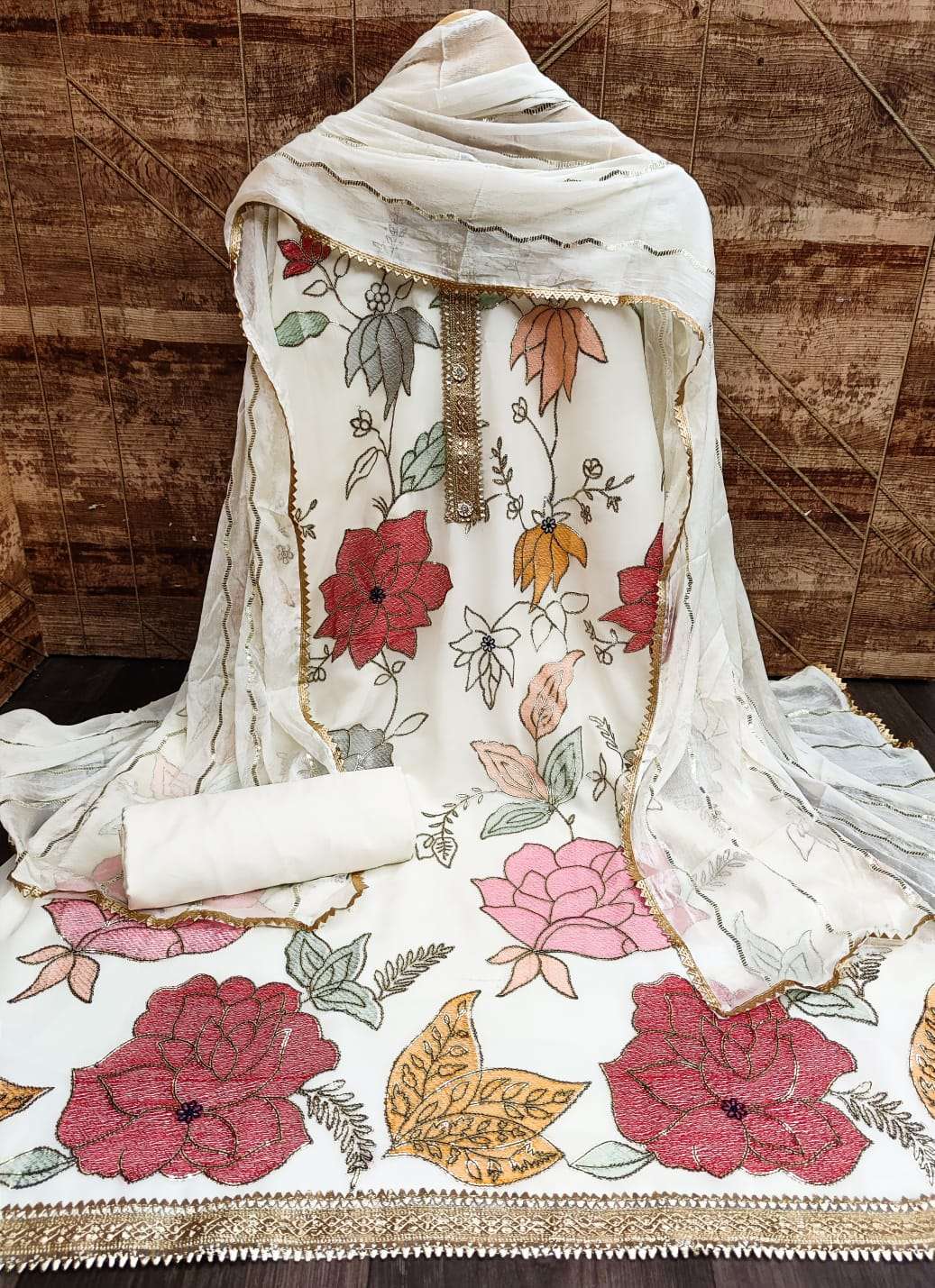 BT-17 DESIGNER FAUX GEORGETTE EMBROIDERY WORK NON CATALOG SUIT 