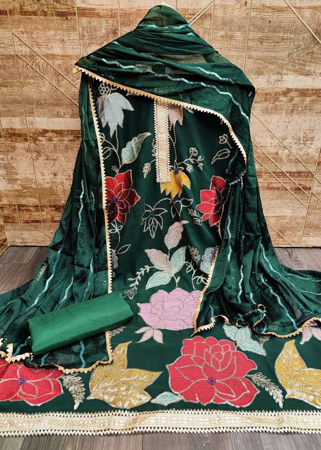BT-17 DESIGNER FAUX GEORGETTE EMBROIDERY WORK NON CATALOG SUIT 