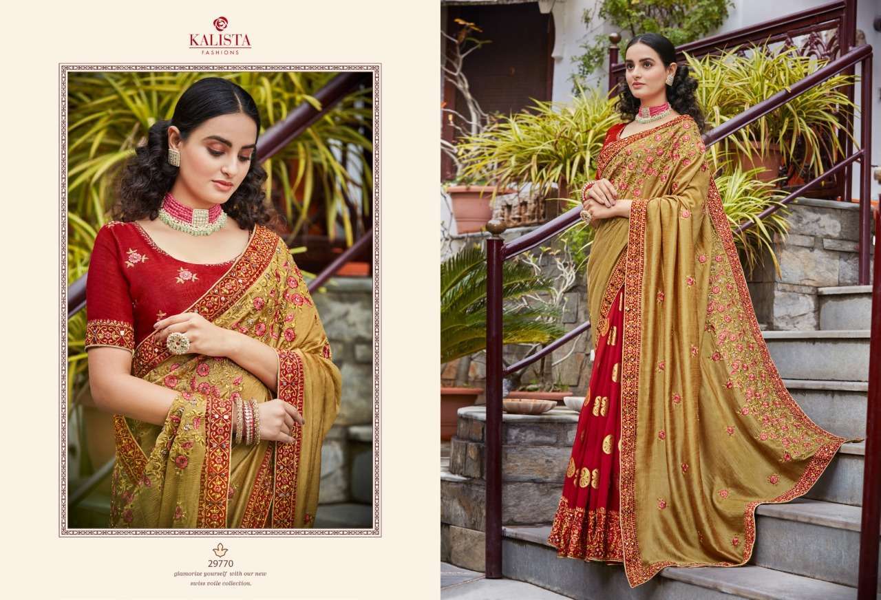 kalista sangeet gold vol 2 series 29765-29770 vichitra and viscose saree