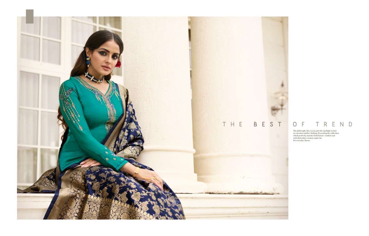 meera zisa banarasi vol-11 hit list series 12622-12625 satin georgette suit