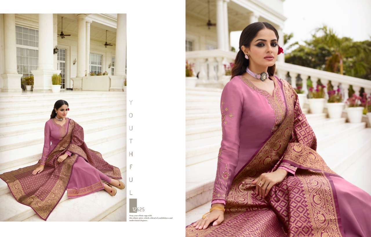 meera zisa banarasi vol-11 hit list series 12622-12625 satin georgette suit