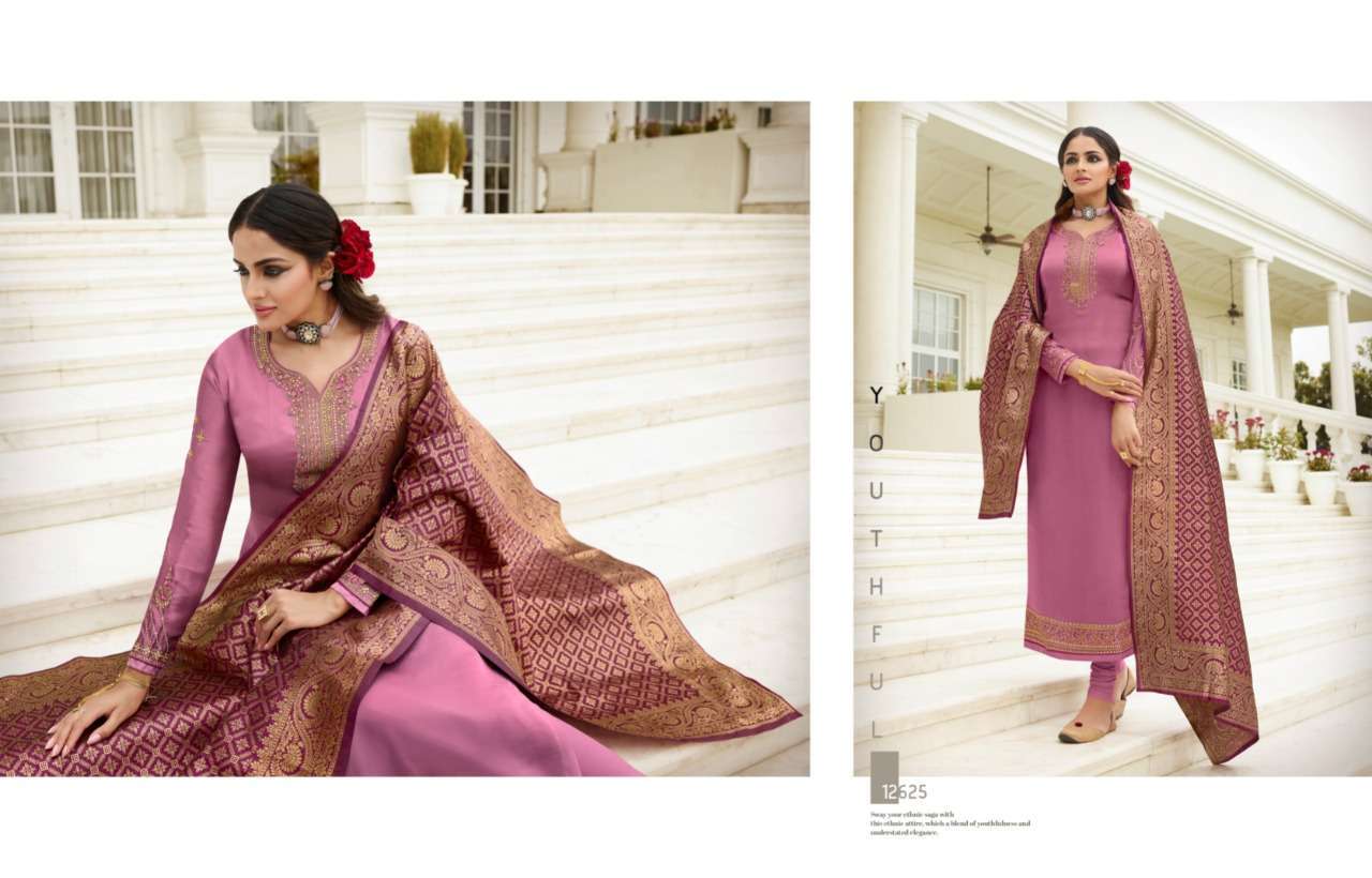 meera zisa banarasi vol-11 hit list series 12622-12625 satin georgette suit