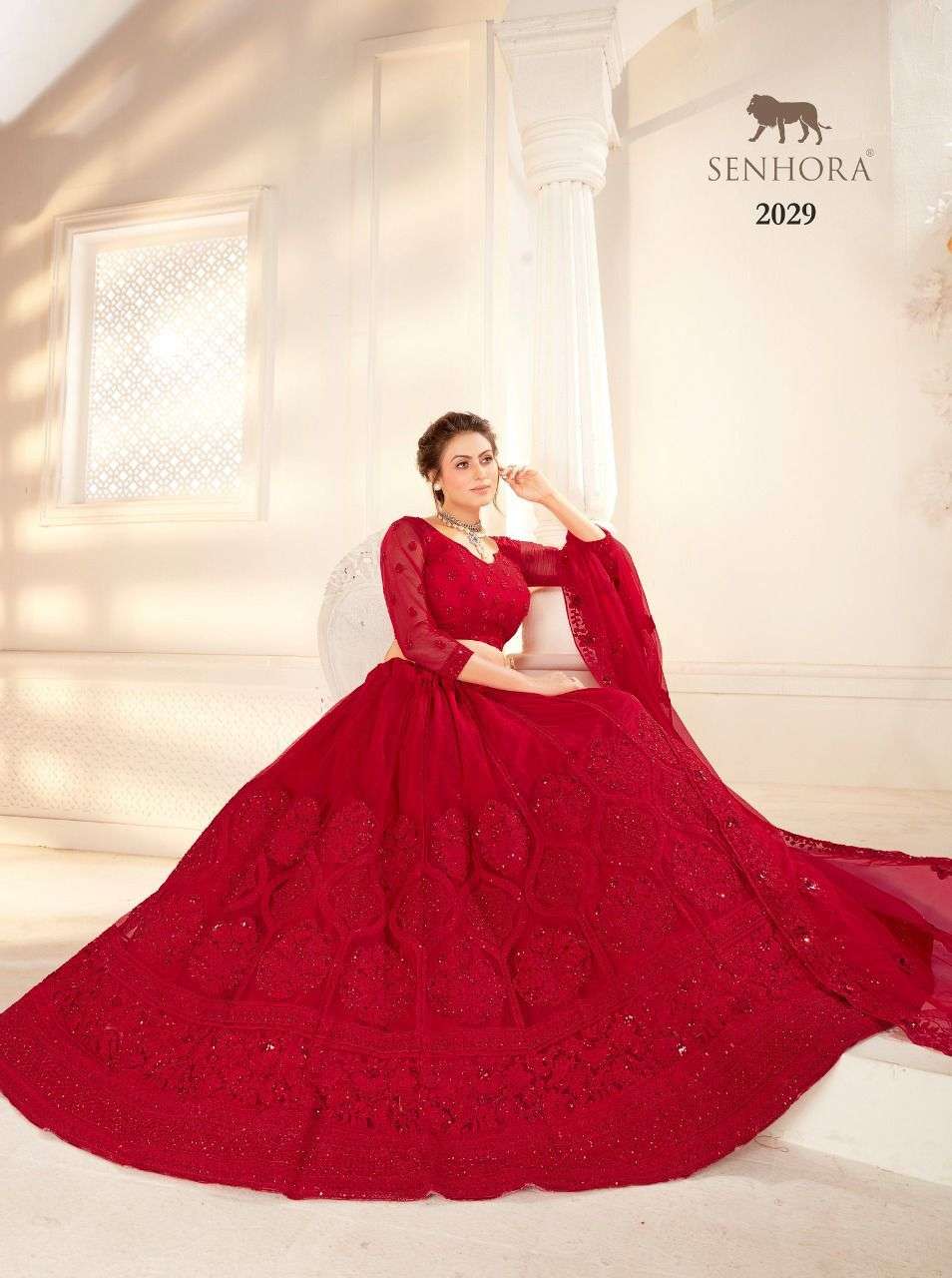 SENHORA BRIDAL HERITAGE VOL-10 DESIGNER NET SILK SATIN LEHENGA 
