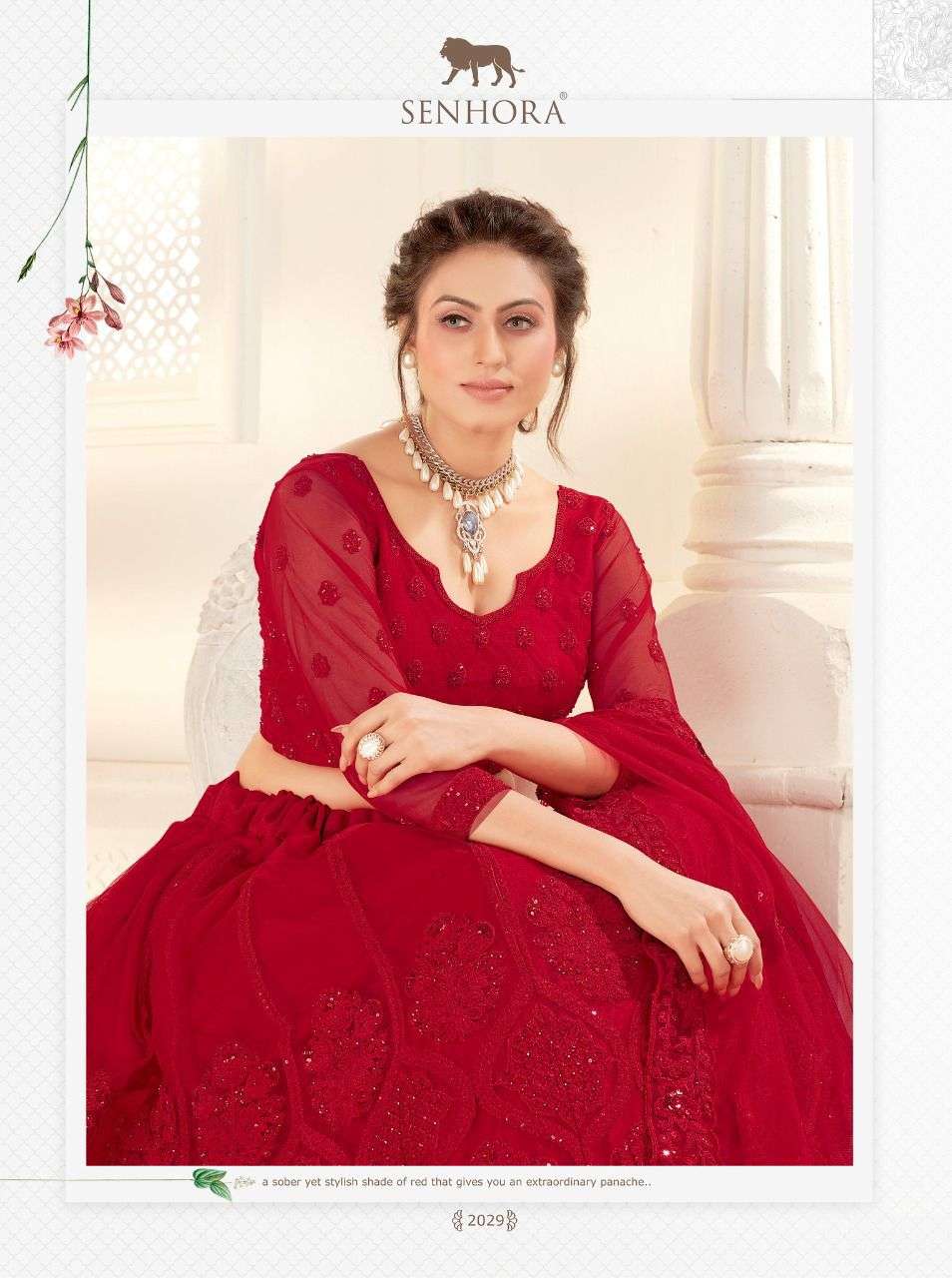 SENHORA BRIDAL HERITAGE VOL-10 DESIGNER NET SILK SATIN LEHENGA 