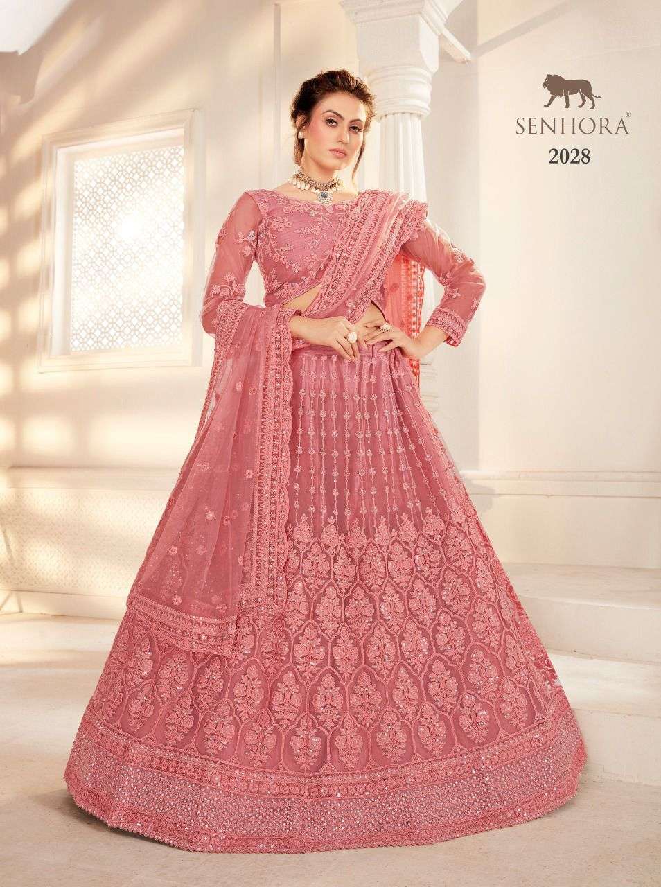 SENHORA BRIDAL HERITAGE VOL-10 DESIGNER NET SILK SATIN LEHENGA 