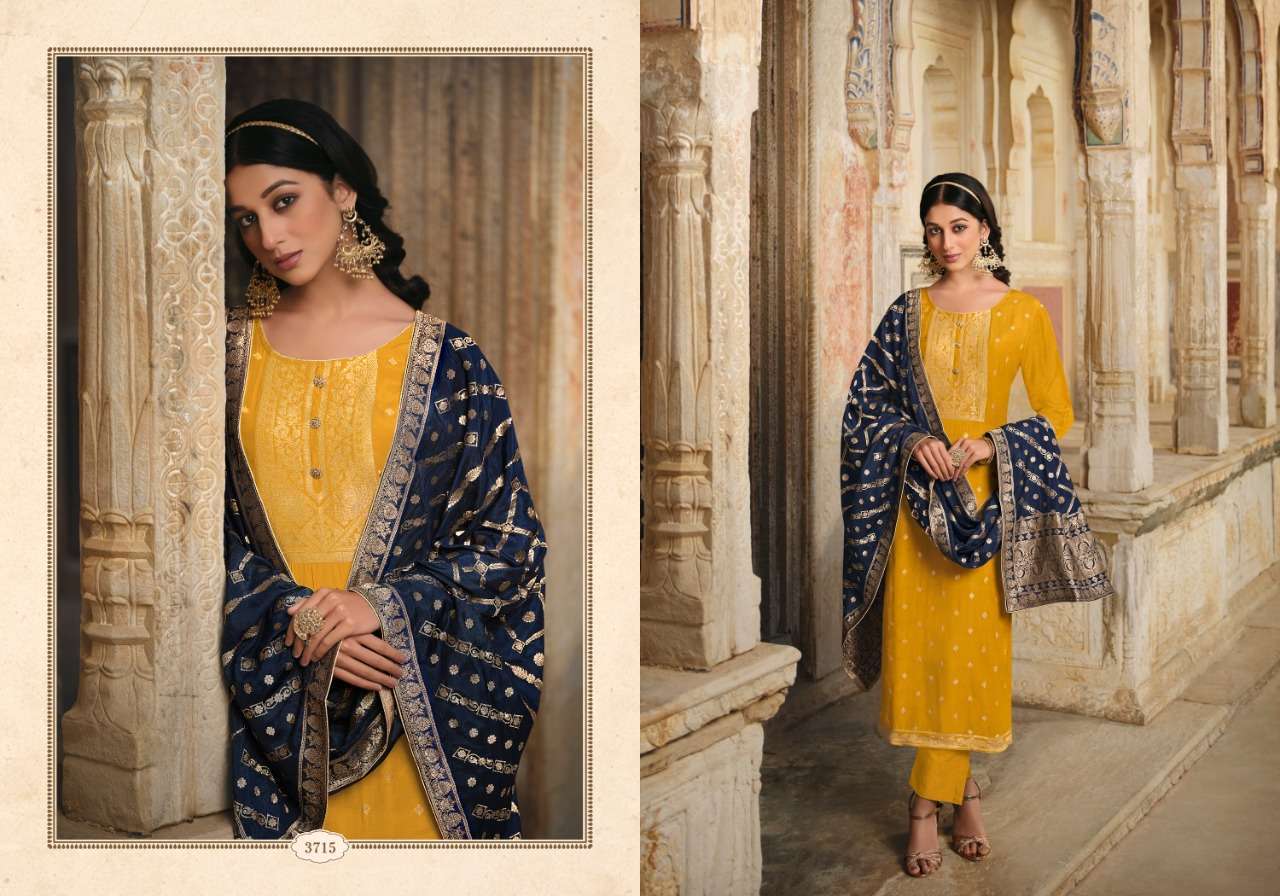 zisa charmy fiza series 3711-3716 Coral silk weaving jacquard suit