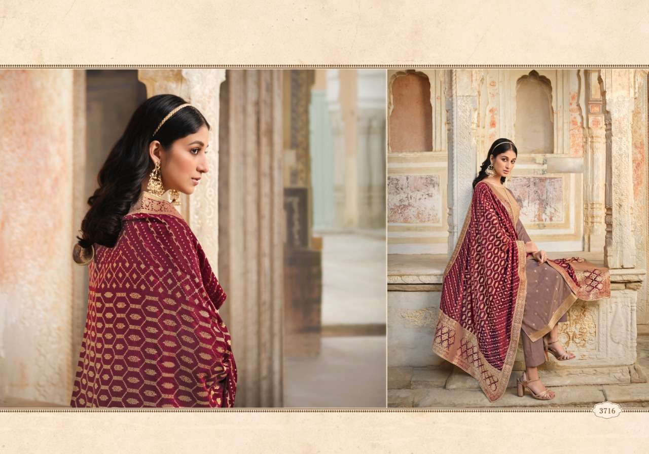 zisa charmy fiza series 3711-3716 Coral silk weaving jacquard suit