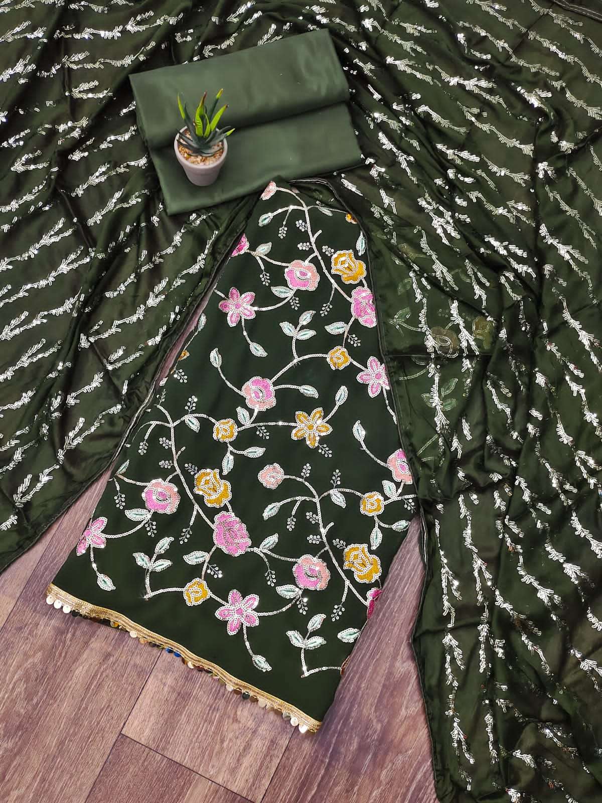 BT-17 DESIGNER FAUX GEORGETTE EMBROIDERY NON CATALOG SUIT 