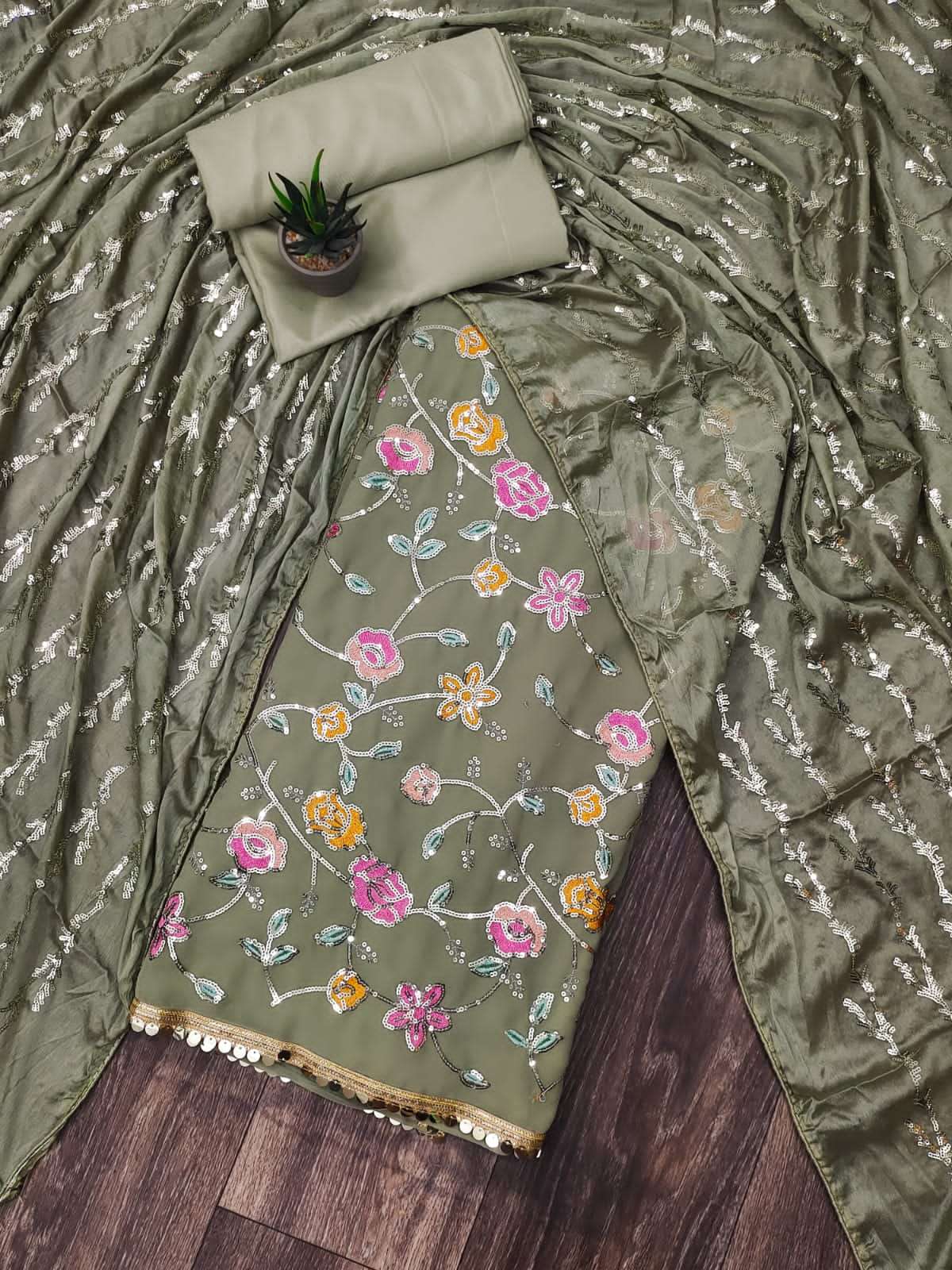 BT-17 DESIGNER FAUX GEORGETTE EMBROIDERY NON CATALOG SUIT 