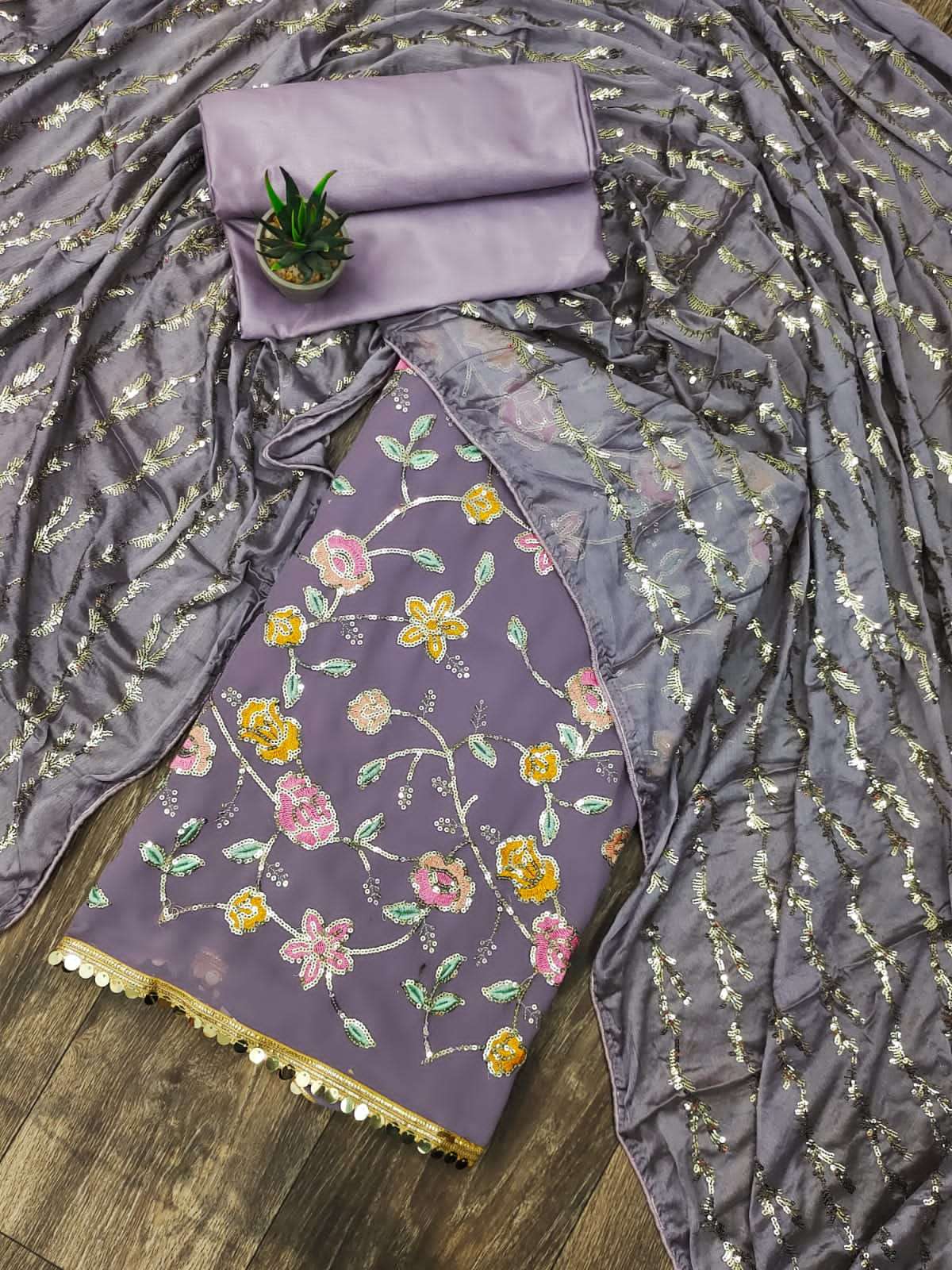 BT-17 DESIGNER FAUX GEORGETTE EMBROIDERY NON CATALOG SUIT 