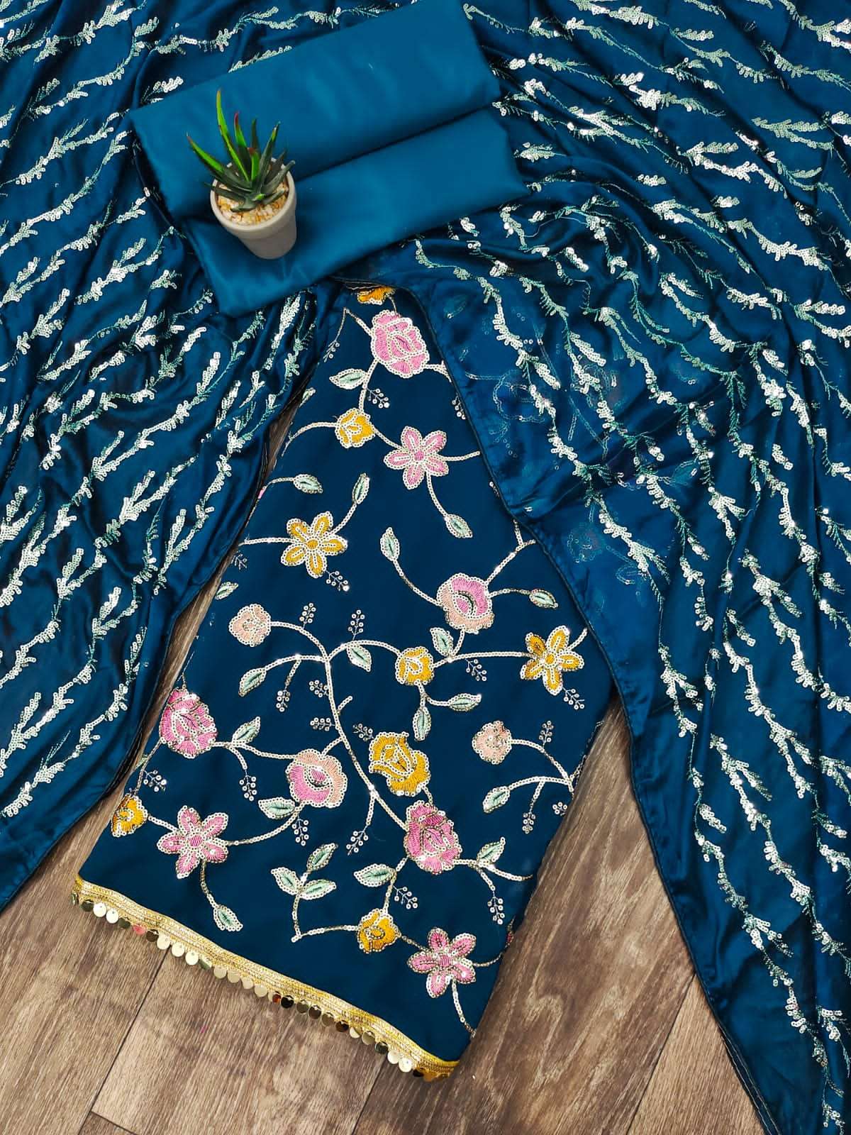 BT-17 DESIGNER FAUX GEORGETTE EMBROIDERY NON CATALOG SUIT 