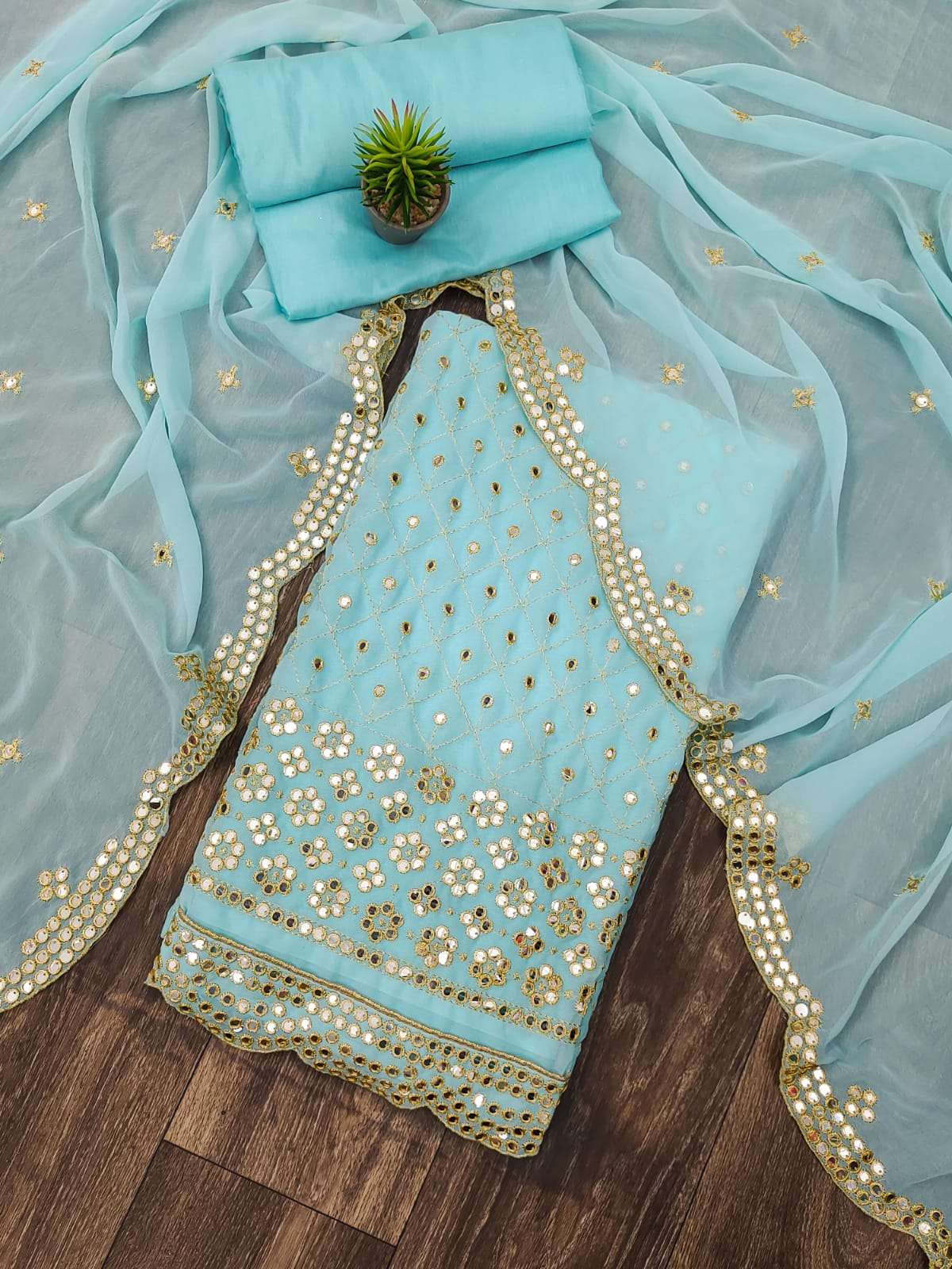 BT-17 DESIGNER GEORGETTE EMBROIDERY NON CATALOG DRESS 