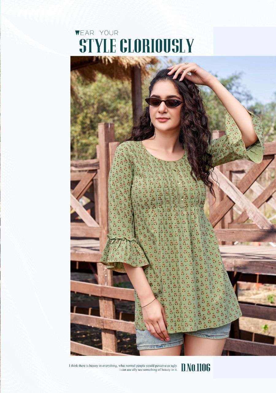 heritage bloom series 1101-1108 rayon slub kurti 