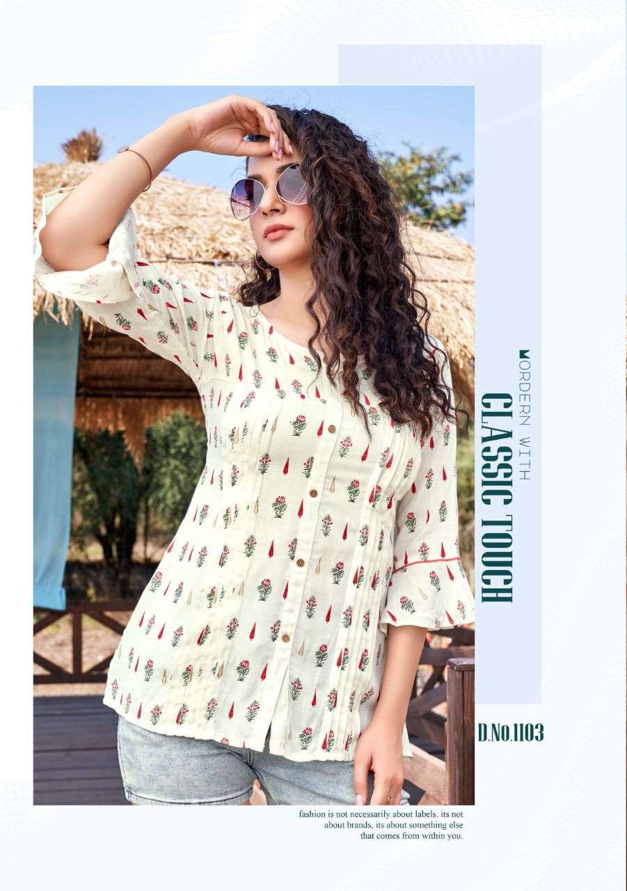 heritage bloom series 1101-1108 rayon slub kurti 
