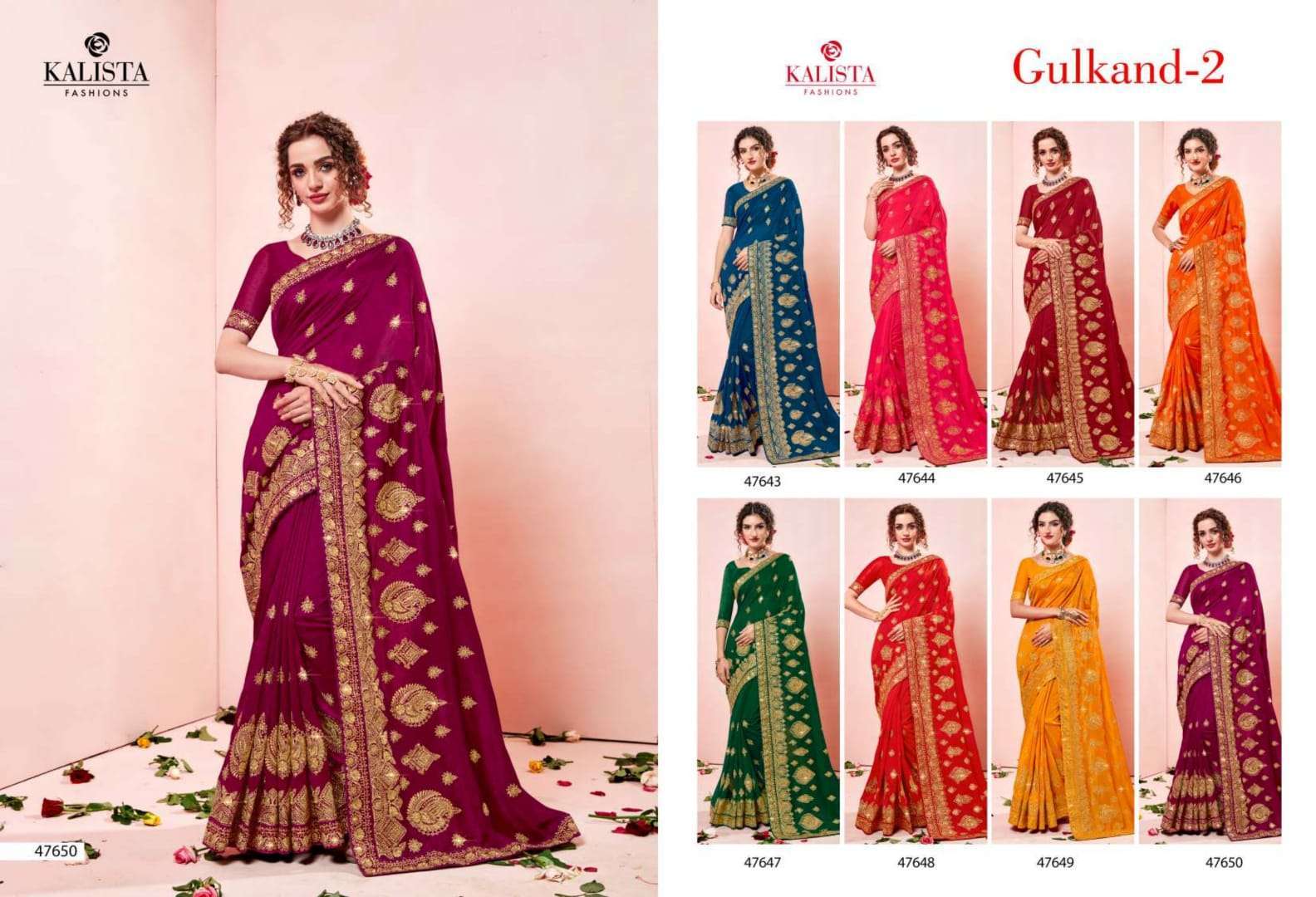 kalista gulkand vol 2 series 47643-47650 cp vichitra saree