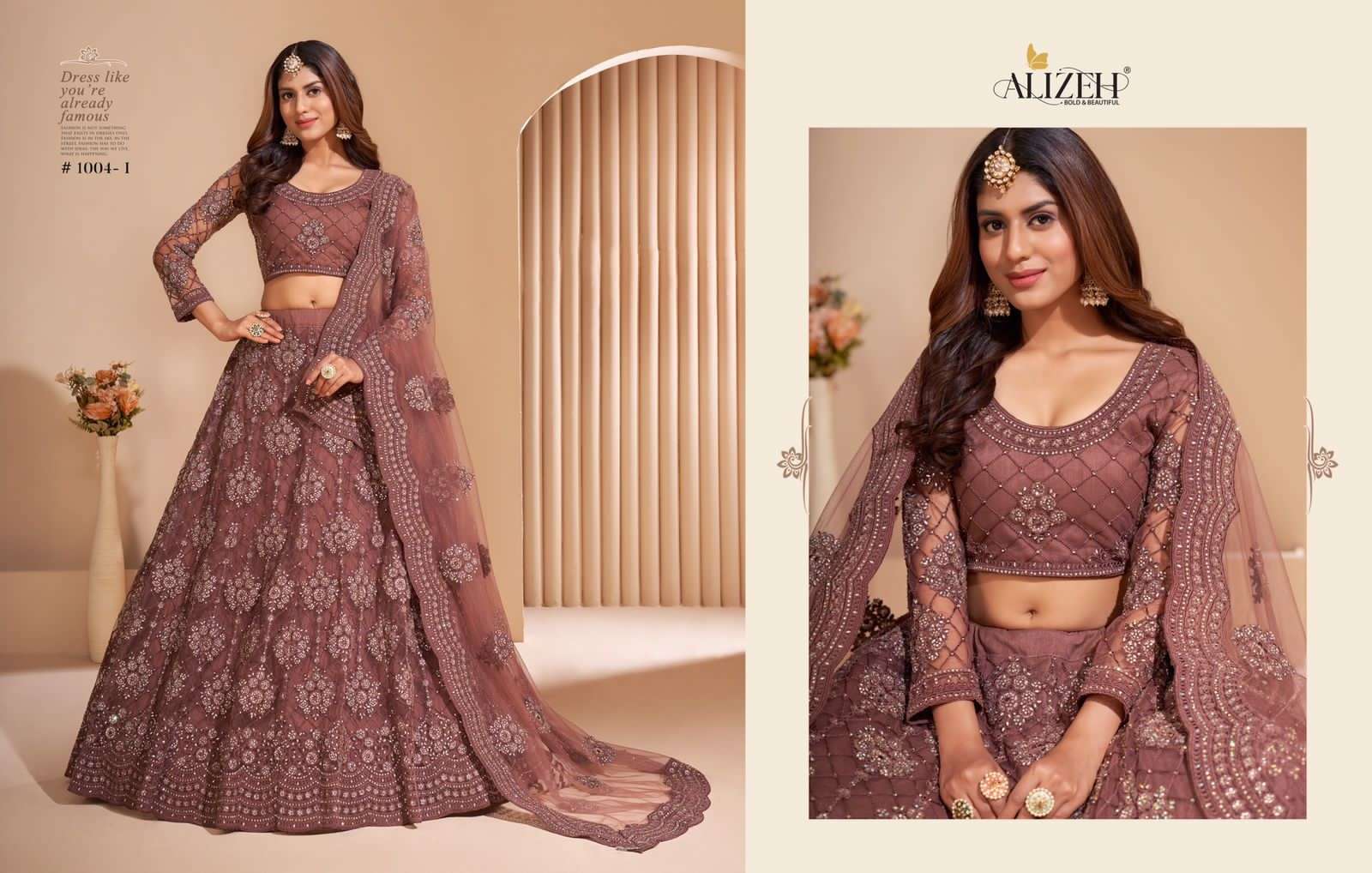 ALIZEH OFFICIAL BRIDAL HERITAGE COLOR SPLASH DESIGNER FANCY LEHENGA 