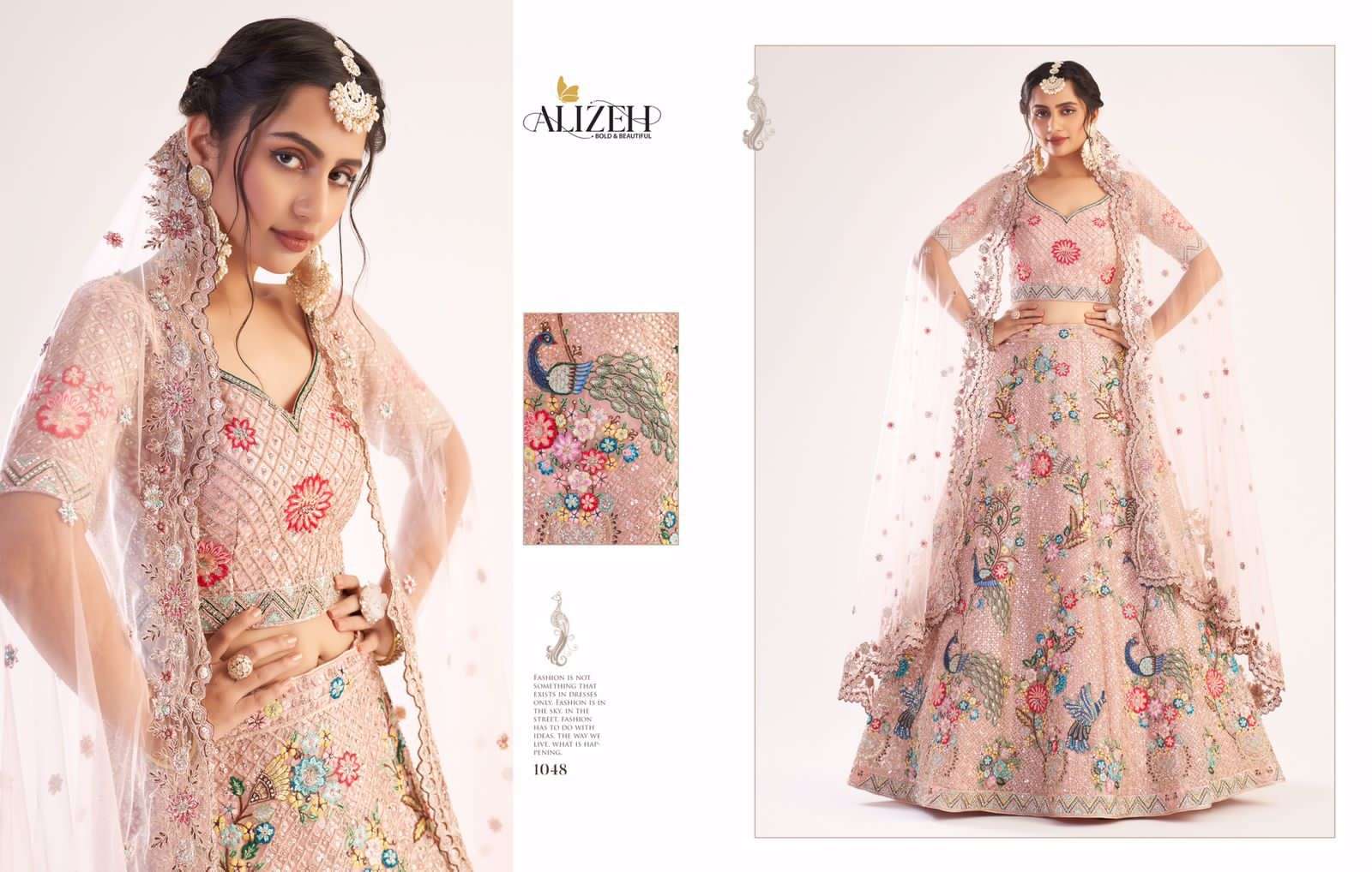 ALIZEH OFFICIAL BRIDAL HERITAGE PREMIUM COLLECTION DESIGNER NET LEHENGA 