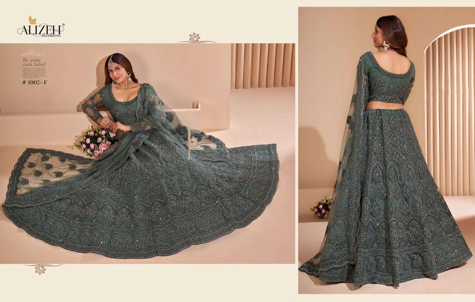 ALIZEH OFFICIAL BRIDEL HERITAGE COLOR SPLASH DESIGNER FANCY LEHENGA 