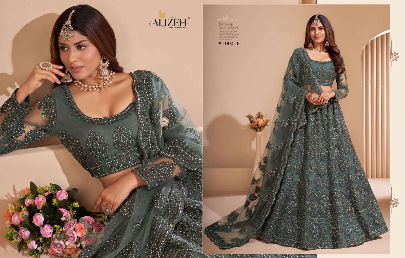 ALIZEH OFFICIAL BRIDEL HERITAGE COLOR SPLASH DESIGNER FANCY LEHENGA 