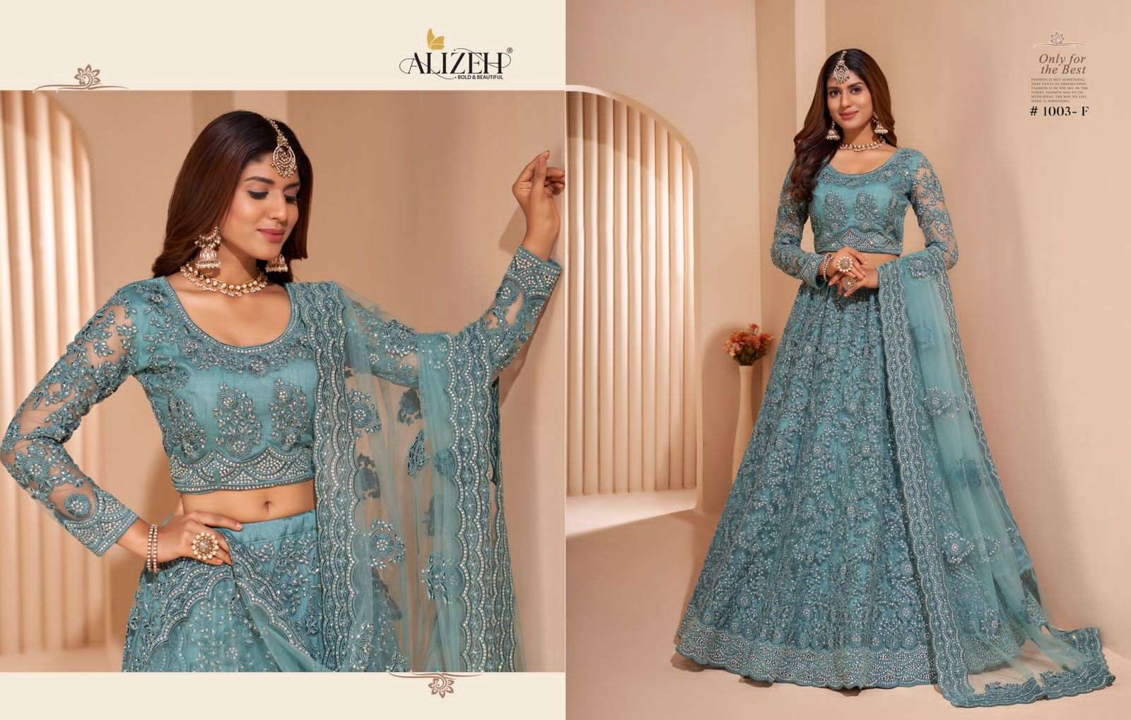 ALIZEH OFFICIAL BRIDEL HERITAGE COLOR SPLASH DESIGNER FANCY LEHENGA 