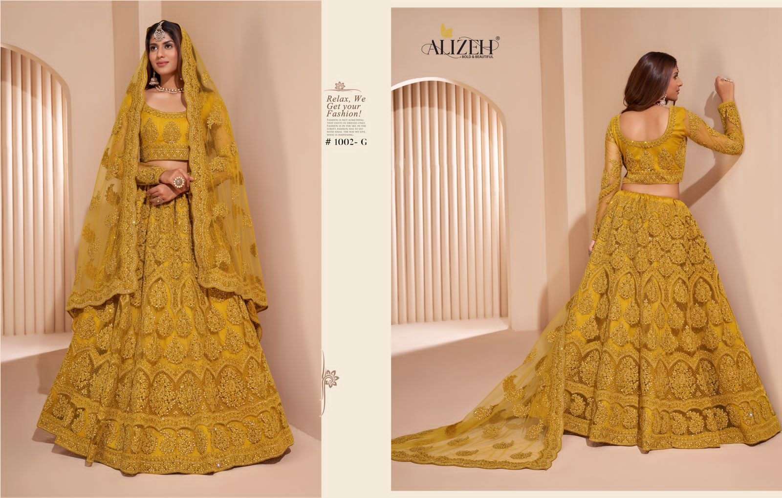 ALIZEH OFFICIAL BRIDEL HERITAGE COLOR SPLASH DESIGNER FANCY LEHENGA 