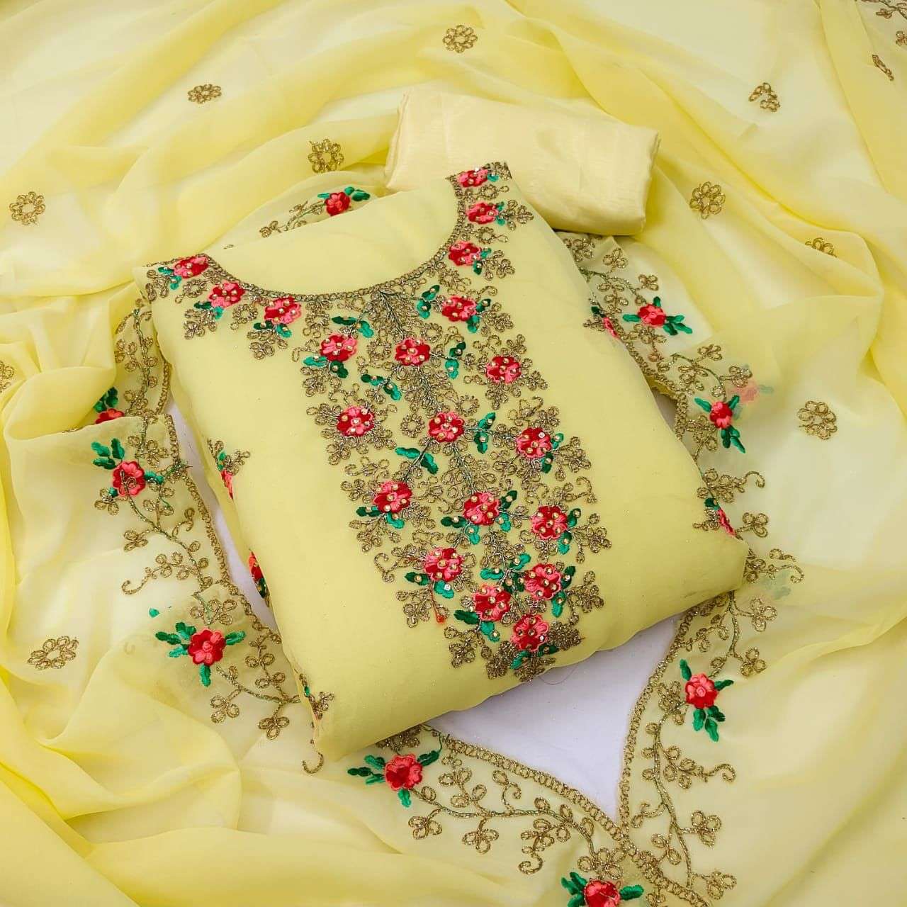 BT-07 DESIGNER JORJAT MULTI WORK NON CATALOG SUIT WITH SANTOON INNER