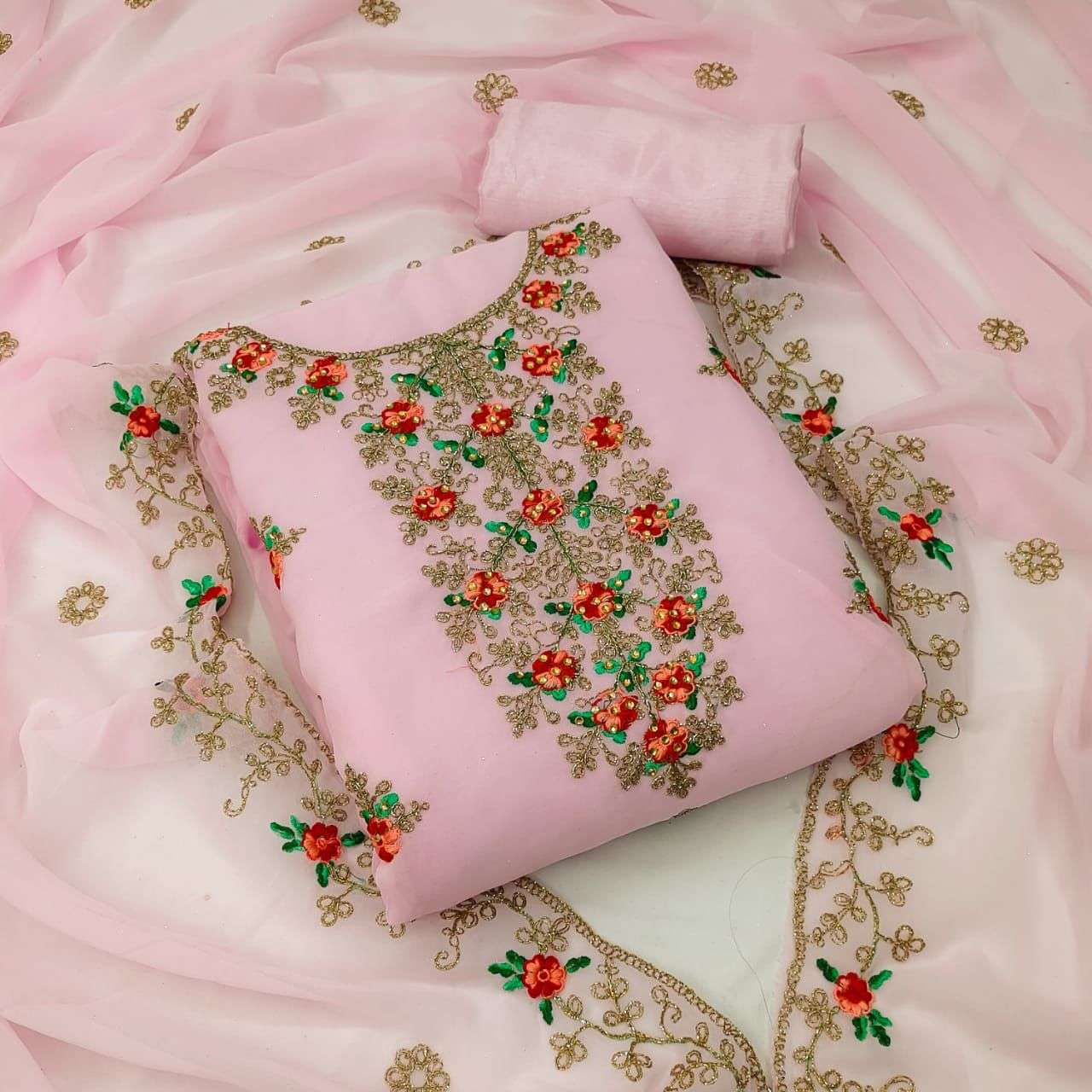 BT-07 DESIGNER JORJAT MULTI WORK NON CATALOG SUIT WITH SANTOON INNER