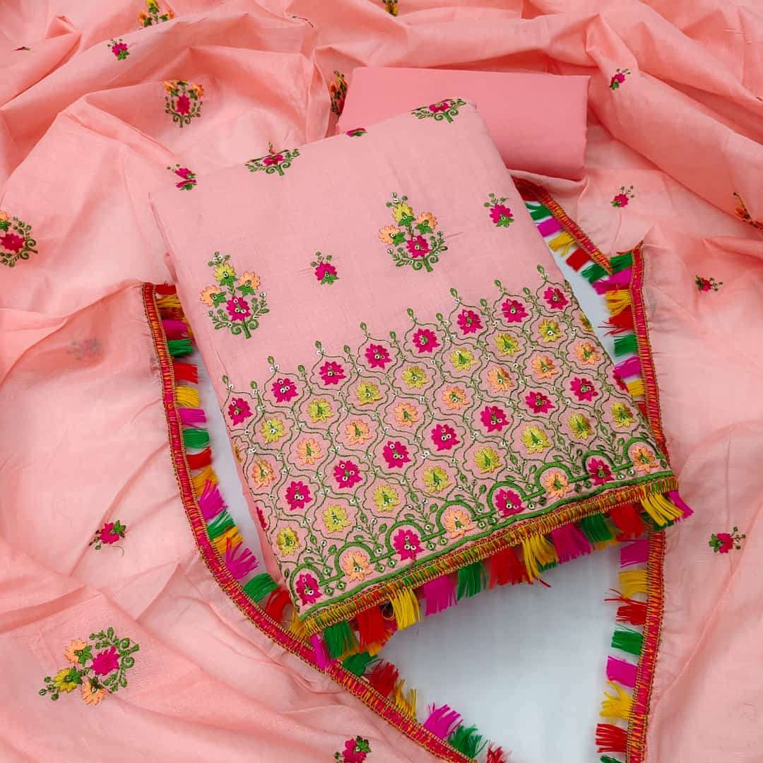 BT-07 DESIGNER PURE COTTON MULTI WORK NON CATALOG SUIT 