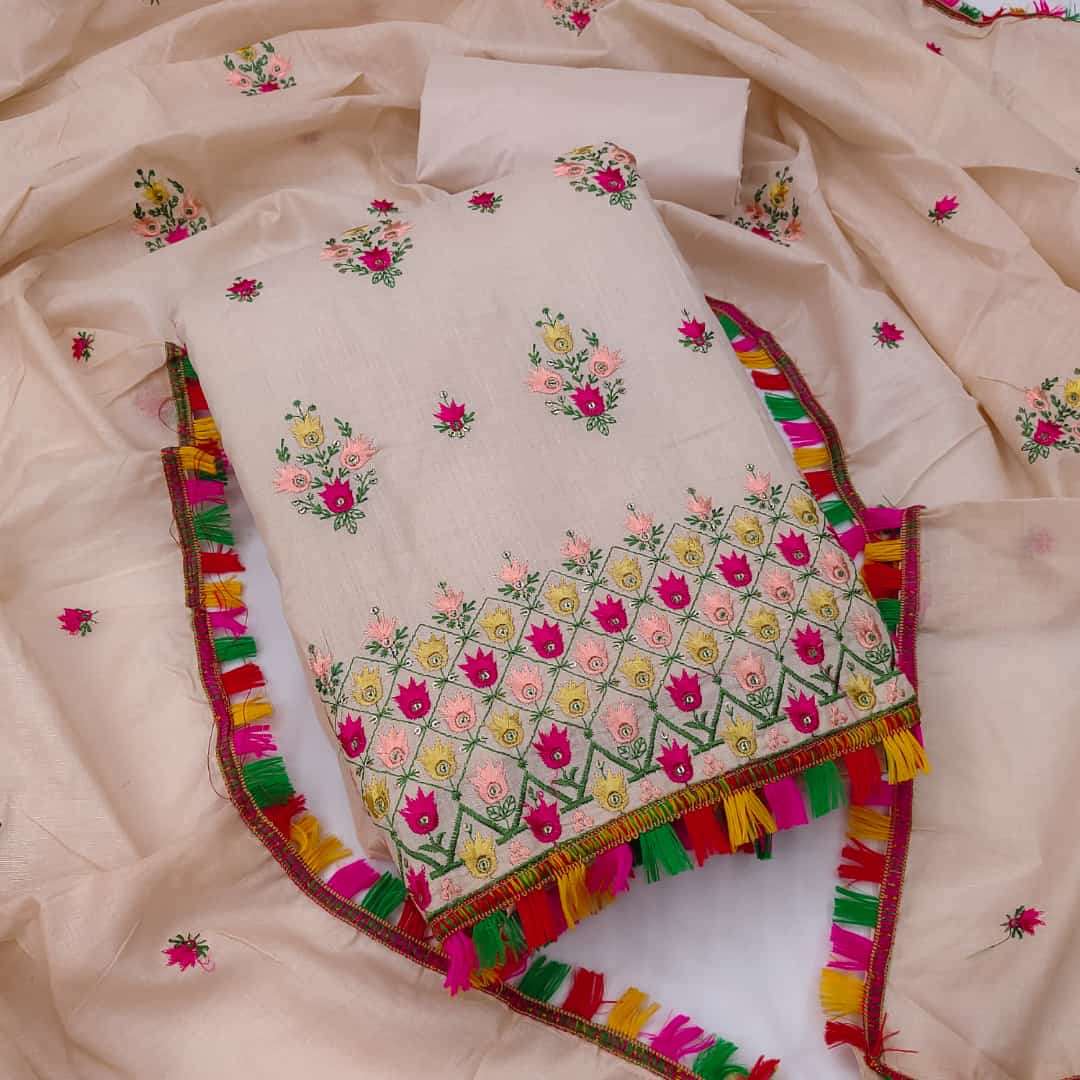 BT-07 DESIGNER PURE COTTON MULTI WORK NON CATALOG SUIT 