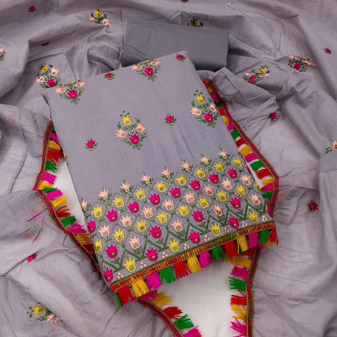 BT-07 DESIGNER PURE COTTON MULTI WORK NON CATALOG SUIT 