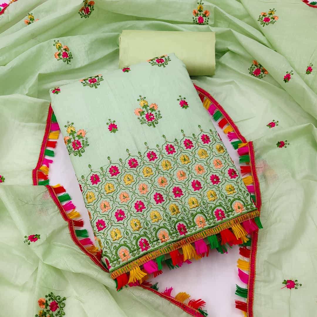 BT-07 DESIGNER PURE COTTON MULTI WORK NON CATALOG SUIT 