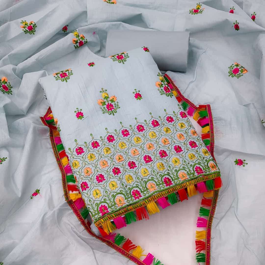 BT-07 DESIGNER PURE COTTON MULTI WORK NON CATALOG SUIT 
