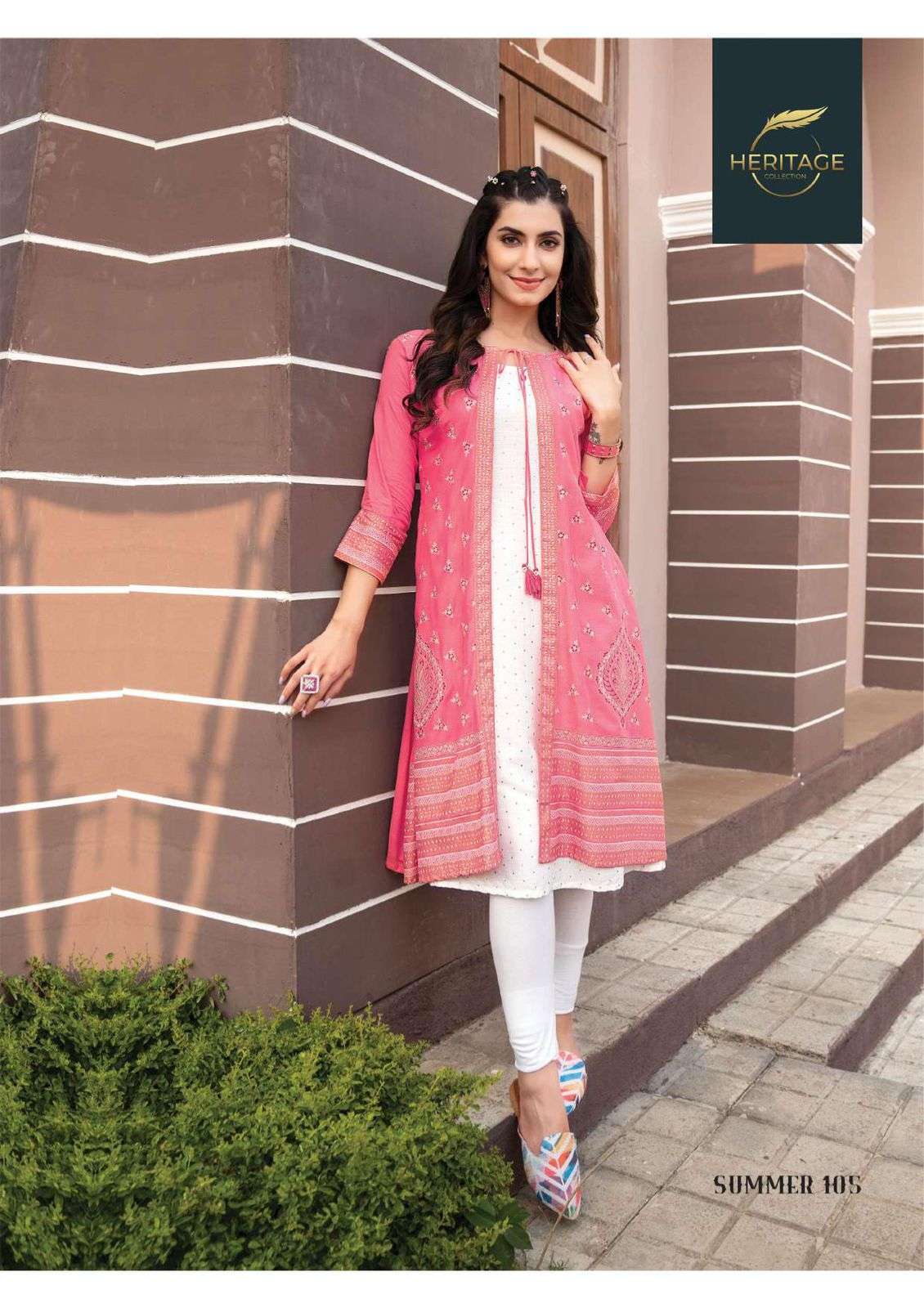 heritage summer jacket series 101-106 rayon slub kurti 