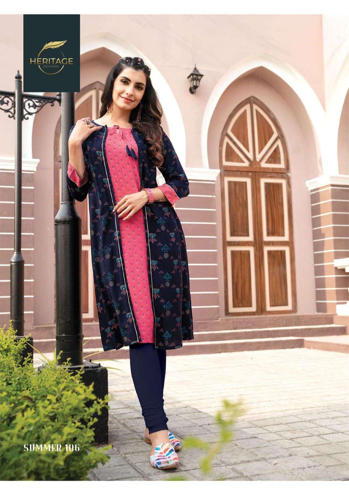 heritage summer jacket series 101-106 rayon slub kurti 
