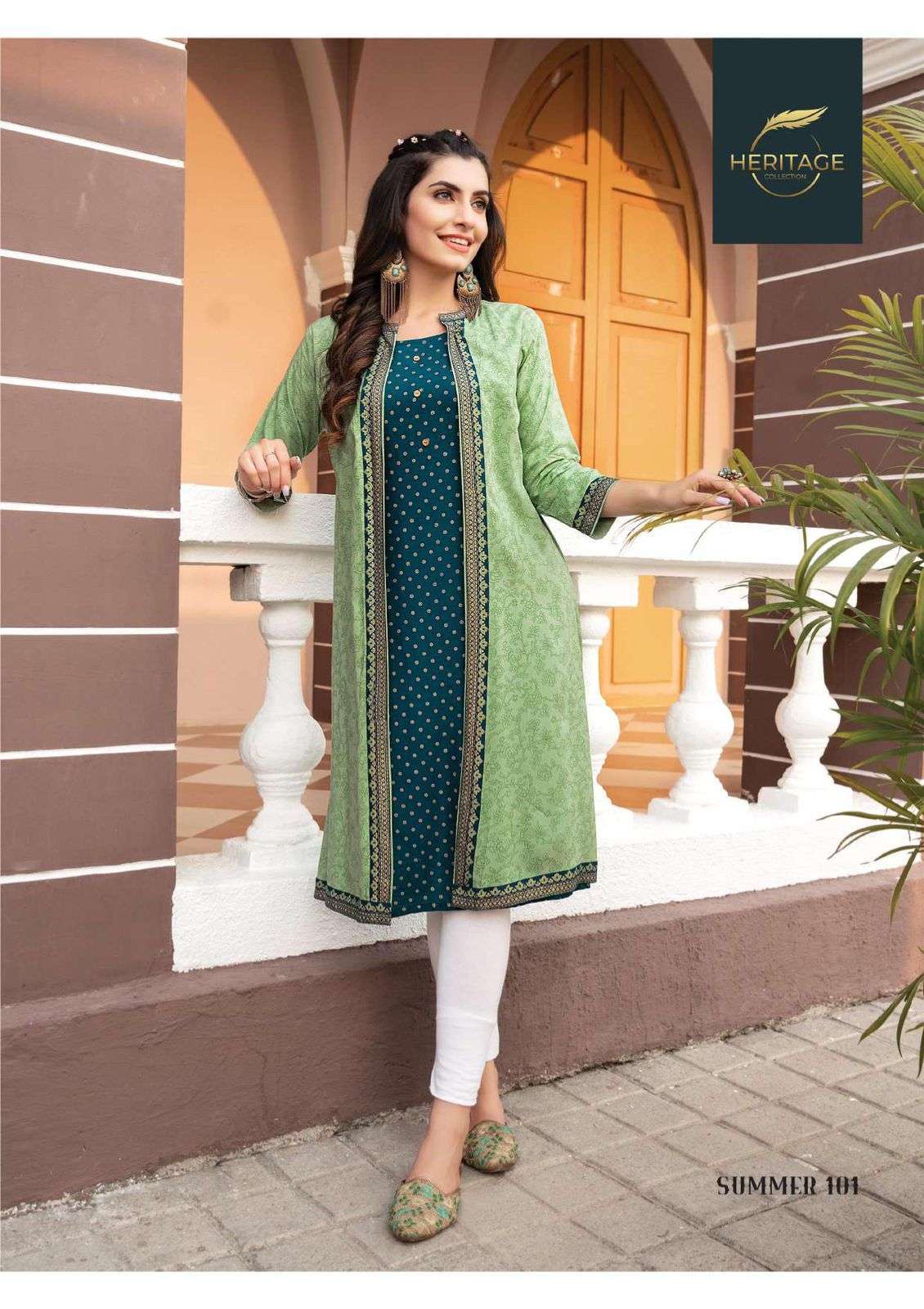 heritage summer jacket series 101-106 rayon slub kurti 