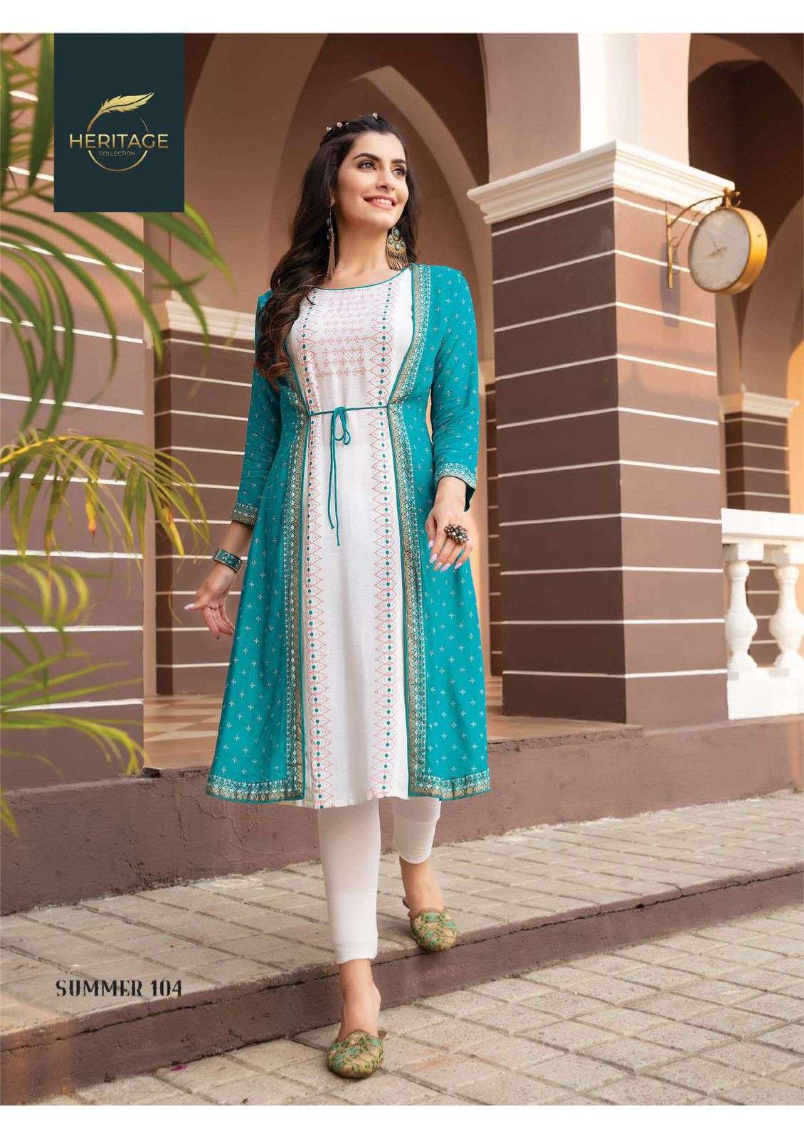 heritage summer jacket series 101-106 rayon slub kurti 